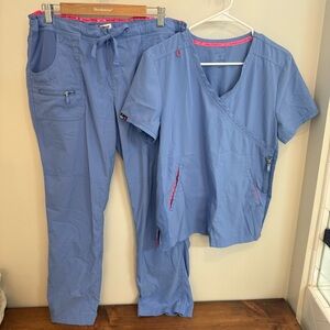 Koi lite Women's purple Scrub Set - Lightweight Jogger Pants & V-Neck Top